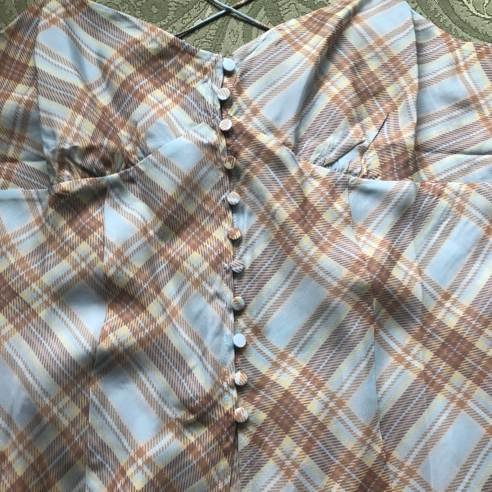NWT J. Crew Button-front Camisole Top in Golden Hour Tartan Size XL - Picture 10 of 14